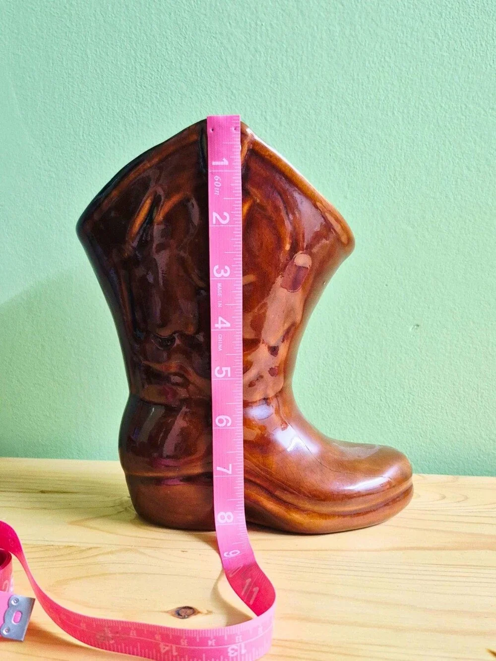 Vintage Ceramic Cowboy Boot Planter / Vase - Picture 8 of 12